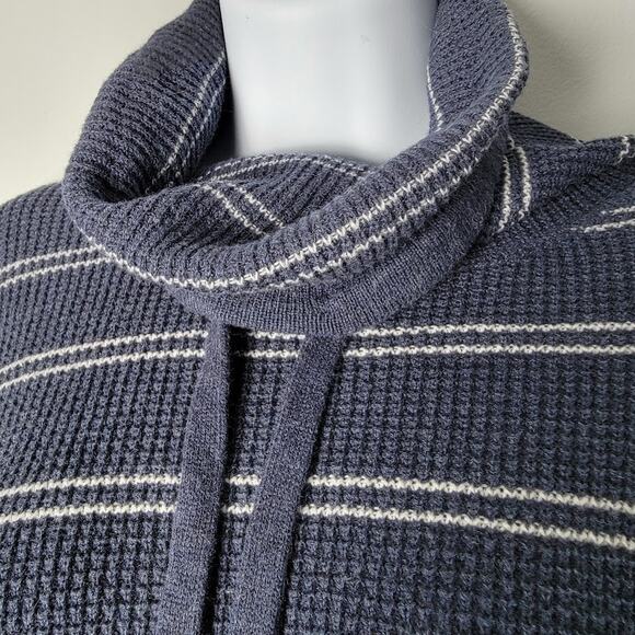 Prana Milani Sweater Dress Womens XS Navy White Stripe Long Sleeve Cowl Neck - Picture 3 of 9